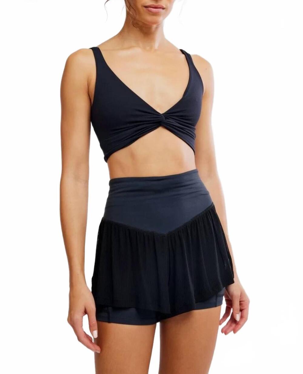 NEW FREE PEOPLE sunset athletic shorts in black